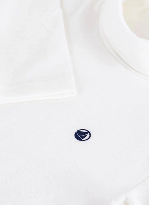 Petit Bateau - Organic cotton logo turtleneck | White