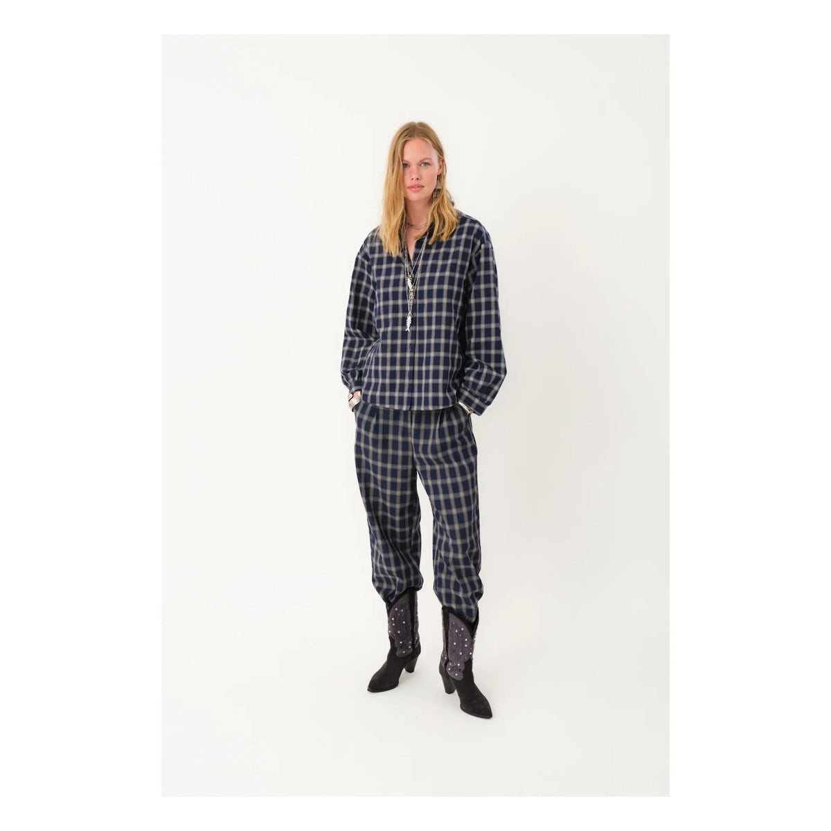 Lollys Laundry - Check Shirt | Dark Blue