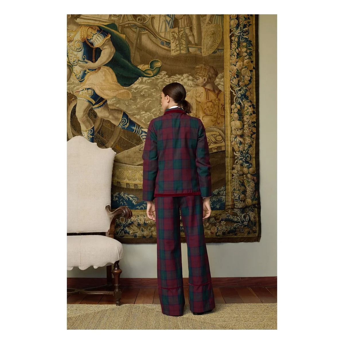 Maria de la Orden - Jude Check Jacket | Burgundy