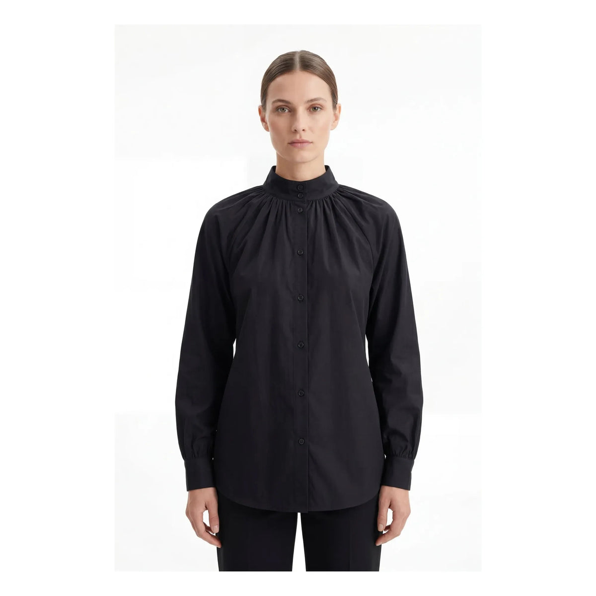 BELLEPIECE - Paxos Cotton Voile Blouse | Black