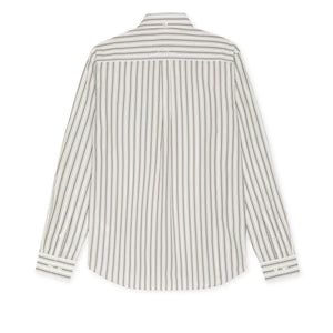 Les Deux - Striped Poplin Shirt | White - Ivory