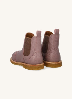 Angulus - Chelsea Brogue Boots | Dust Pink