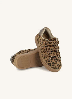 Bonton - Basil Leopard Print Velvet Sneakers | Brown