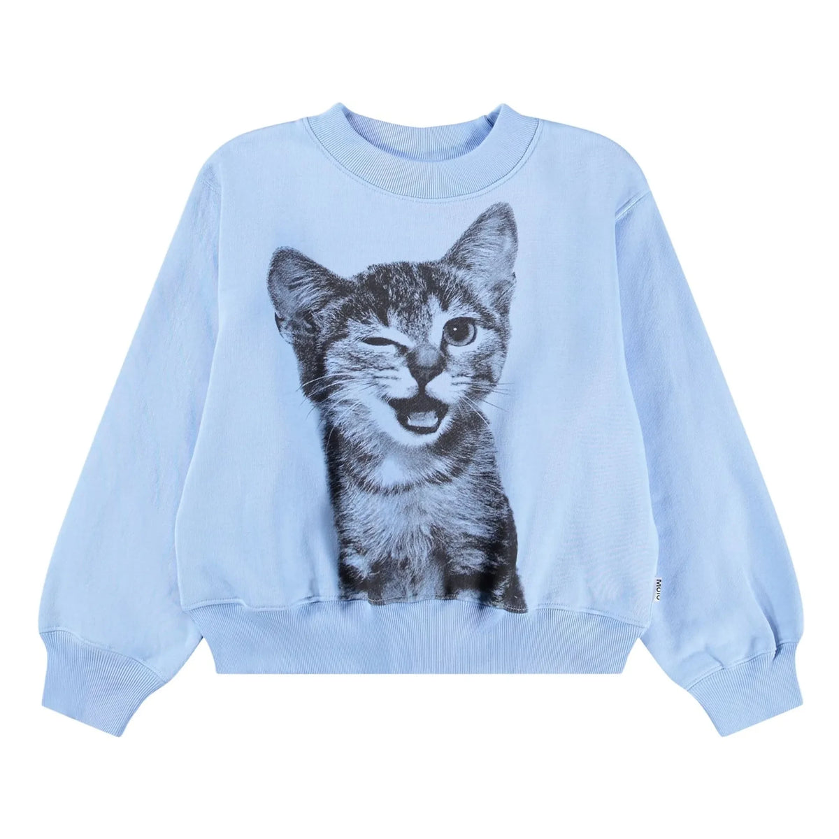 Molo - Marge Cat Organic Cotton Sweater | Light Blue