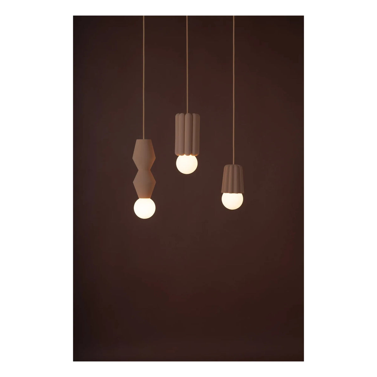 Schneid Studio - Stucco 2 Ceramic Pendant Lamp | Brown