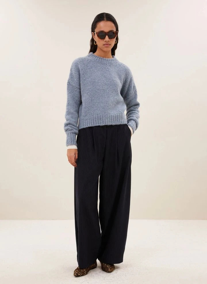By Bar - Sonny Wool Sweater | Grey Blue