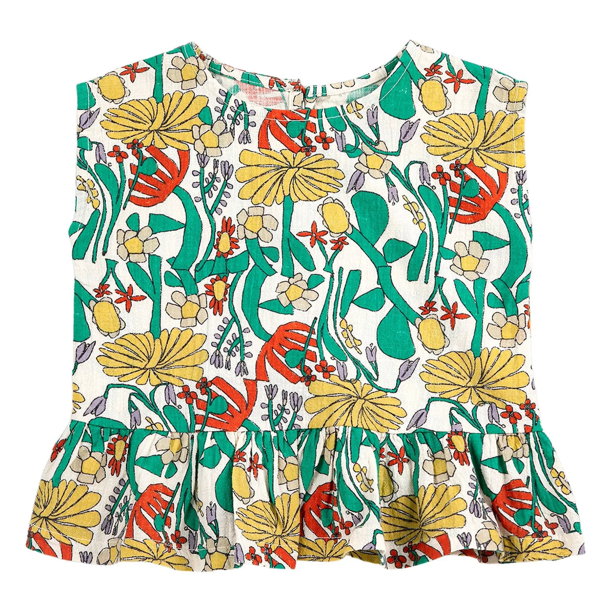 Bobo Choses - Organic Cotton Flower Top | Ecru
