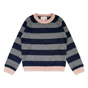 Louis Louise - Striped Reindeer Sweater | Gray