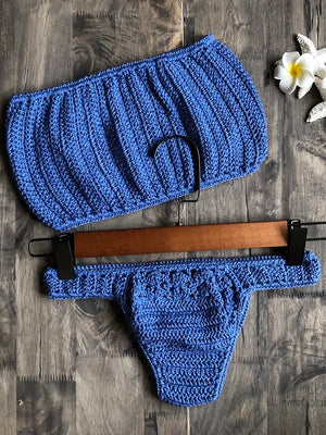 Jesminda - Knitted Navy Bohemian Bikini Set
