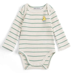 Bobo Choses - Striped Ribbed Organic Cotton Bodysuit | Ecru