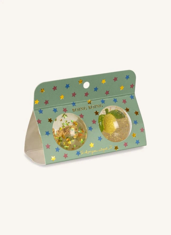 Konges Sløjd - Lemon/Tiger Bouncing Balls - Set of 2 | Yellow
