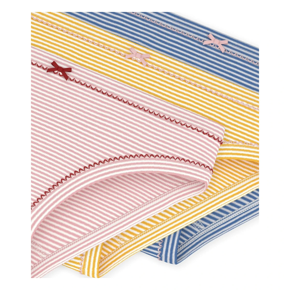 Petit Bateau - Milleraies Organic Cotton Striped Panty Set of 3 | Yellow