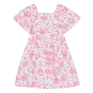 Tartine et Chocolat - Floral Pattern Dress - Toile de Jouy Inspired | Pink