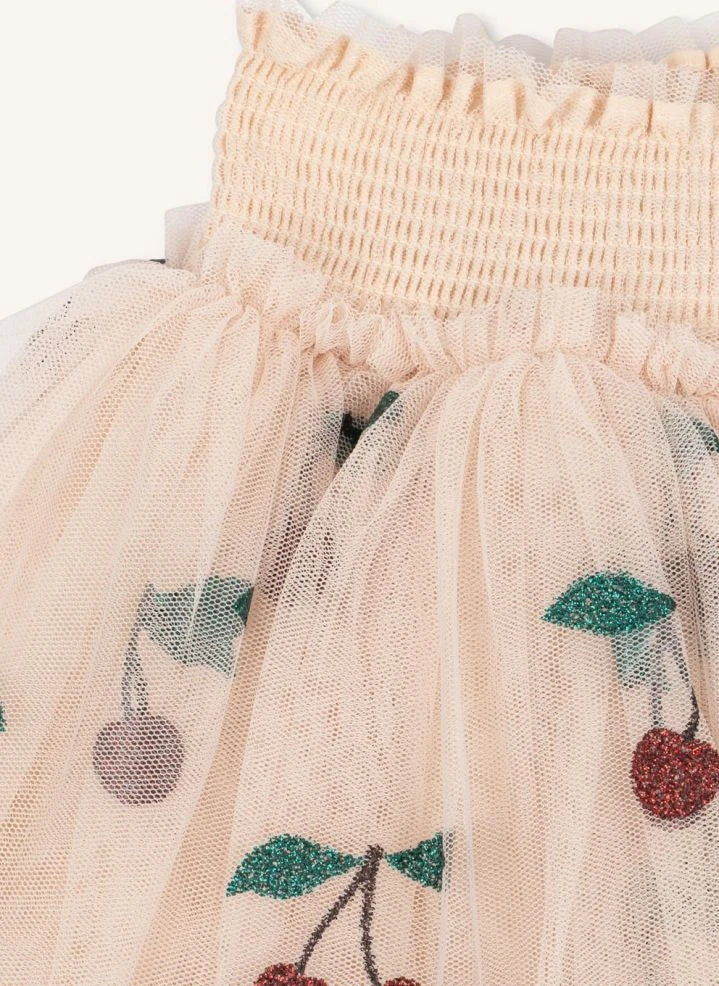 Konges Sløjd - Recycled Fiber Cherry Tulle Skirt | Pale Pink