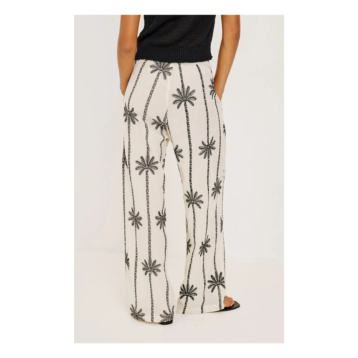 Rails - Emmie Linen Embroidered Pants | White