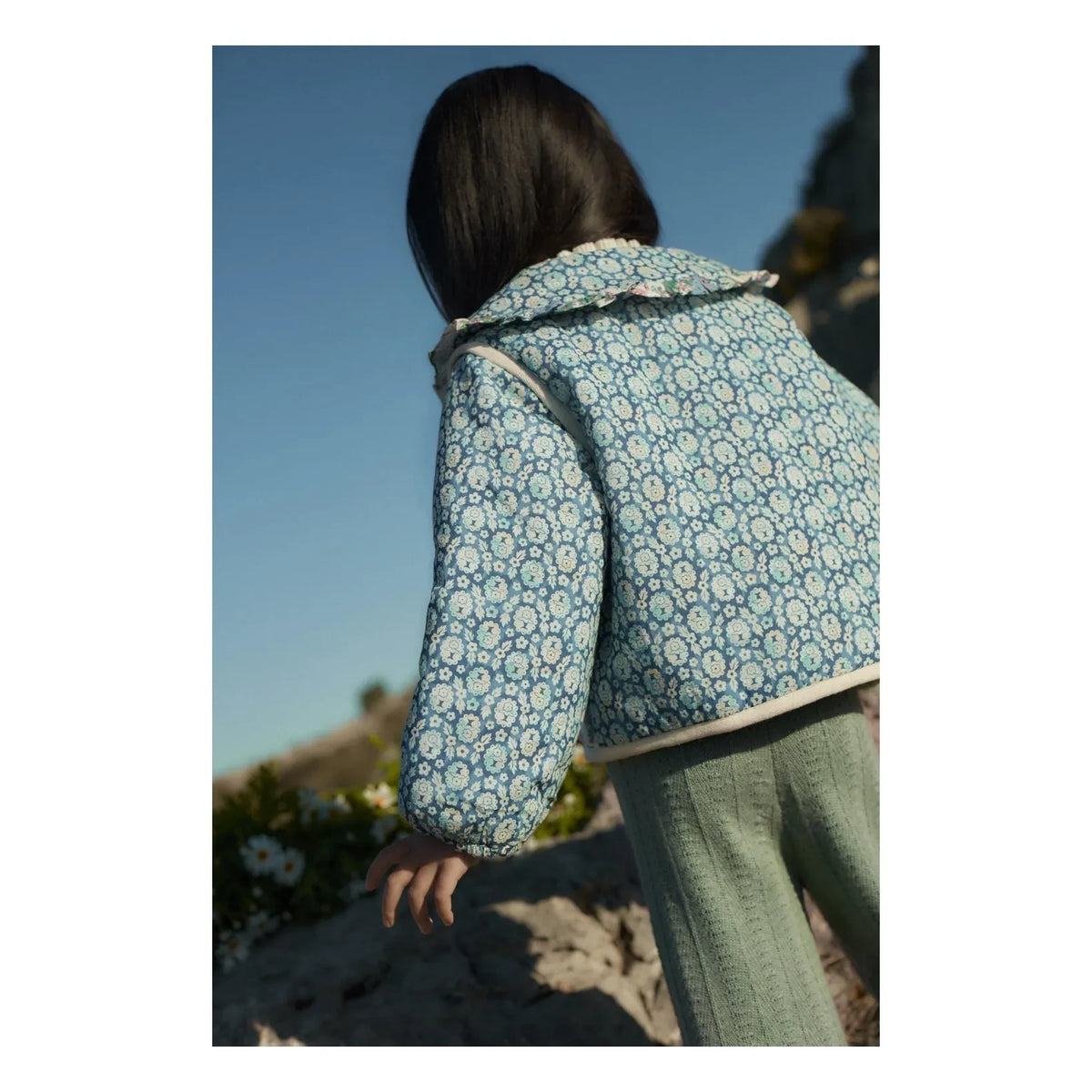 Louise Misha - Agara Patchwork Organic Cotton Jacket | Blue