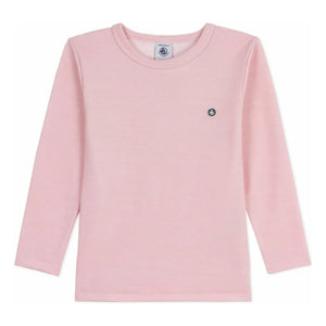 Petit Bateau - Uni Logo Wool T-Shirt | Pink