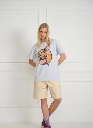 Wild Donkey - Spinach Boxy TS01 Cotton T-Shirt | Grey