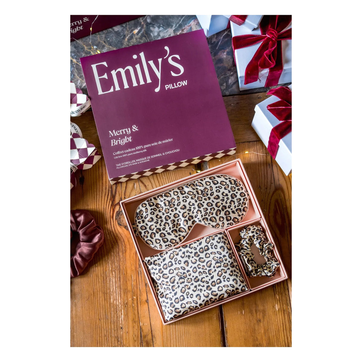 Emily's Pillow - Leopard Print Silk Sleepwear Set