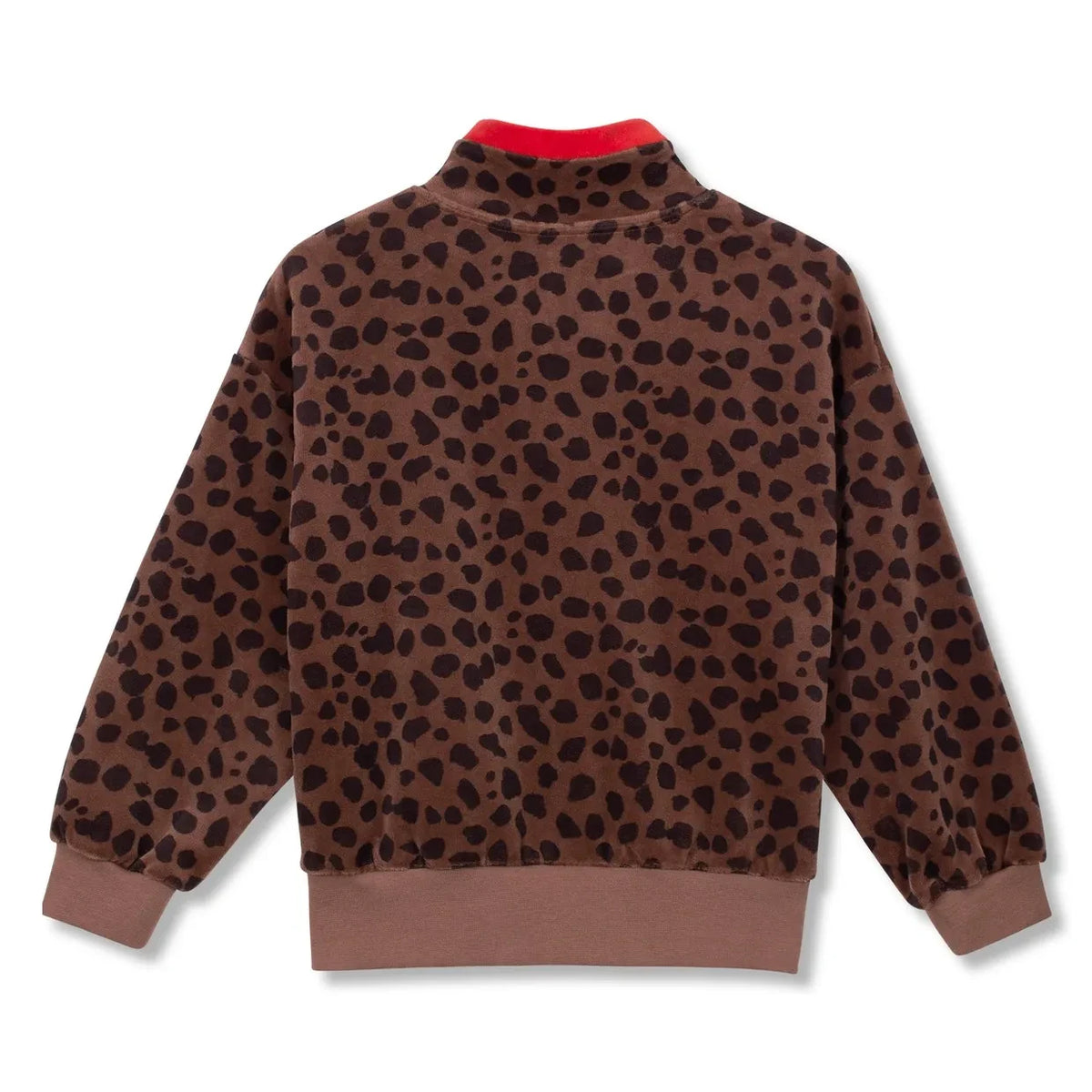 Wynken - Leopard Zip Sweat | Brown