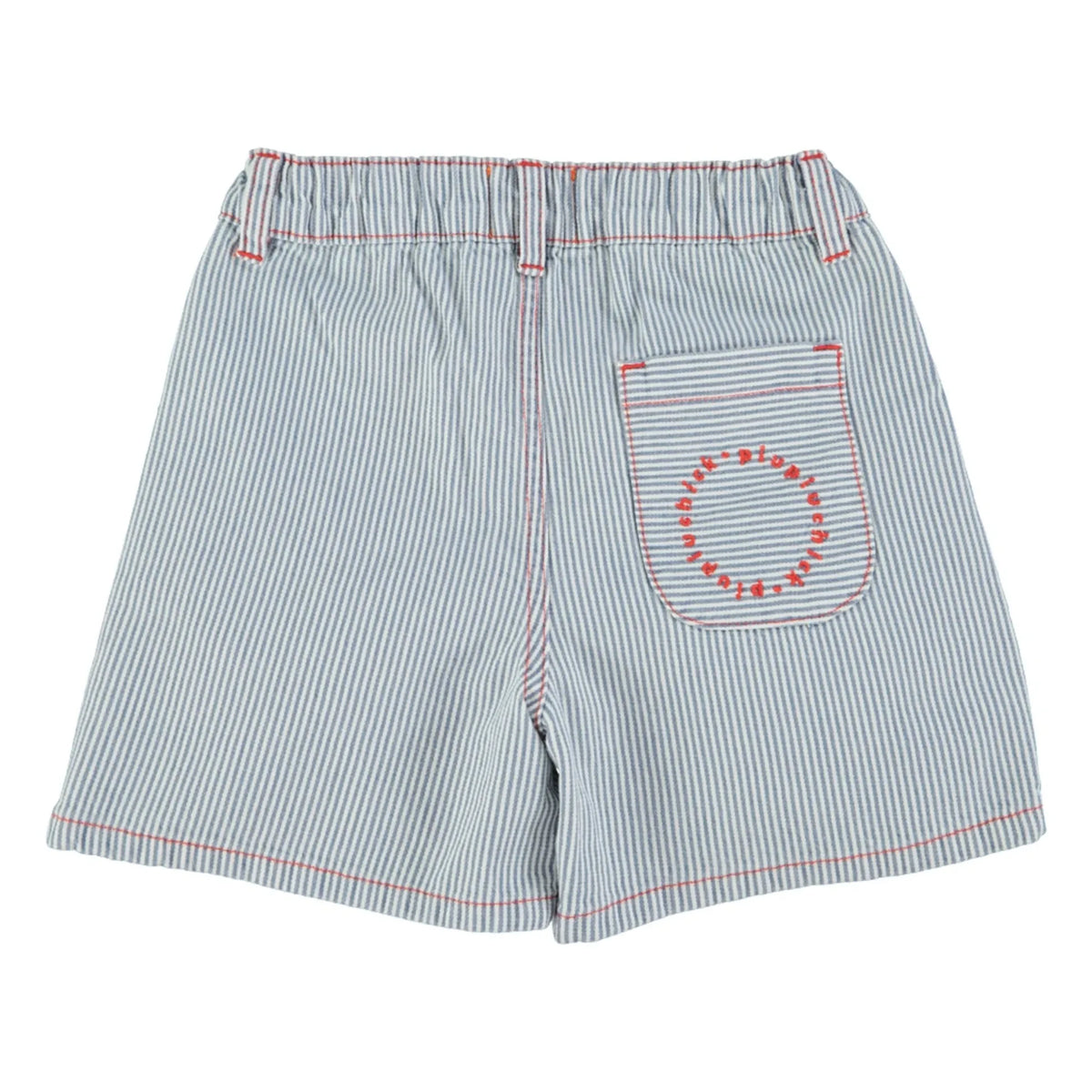 Piupiuchick - Striped Denim Shorts | Blue