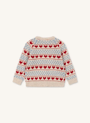 Konges Sløjd - Belou Hearts Wool Cardigan | Ecru