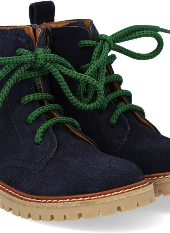 Angulus - Lace-Up Suede Boots | Navy