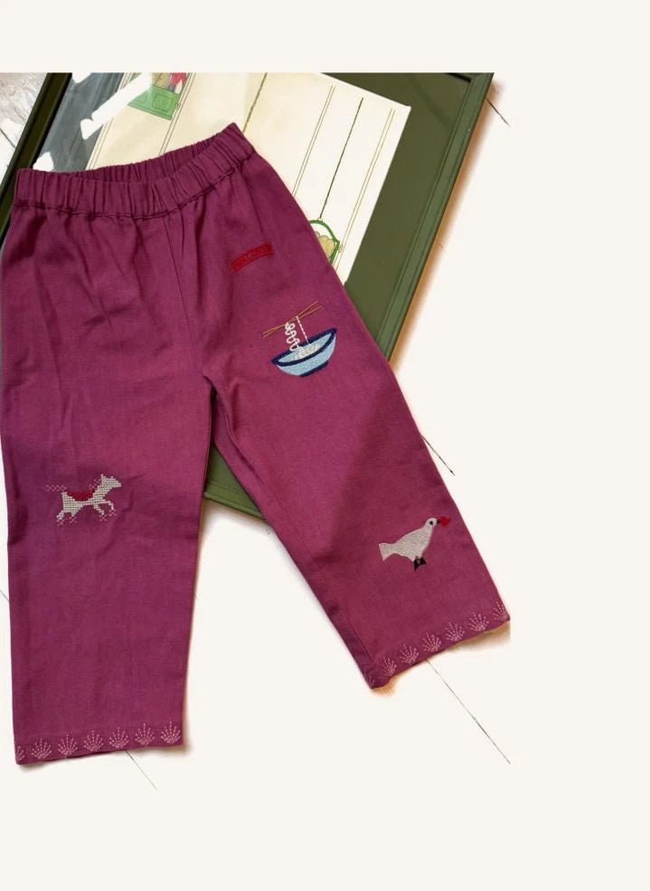 SISSEL EDELBO - Oda Organic Cotton Pants - Kids Collection | Fuchsia
