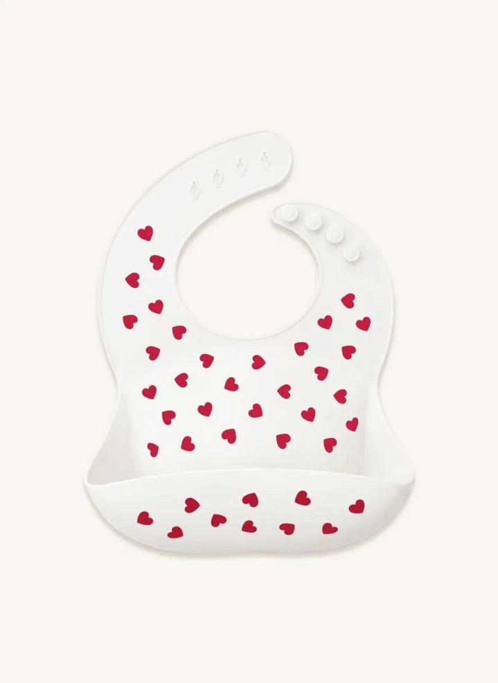 Elhée - "Full Of Love" Silicone Bib | Red