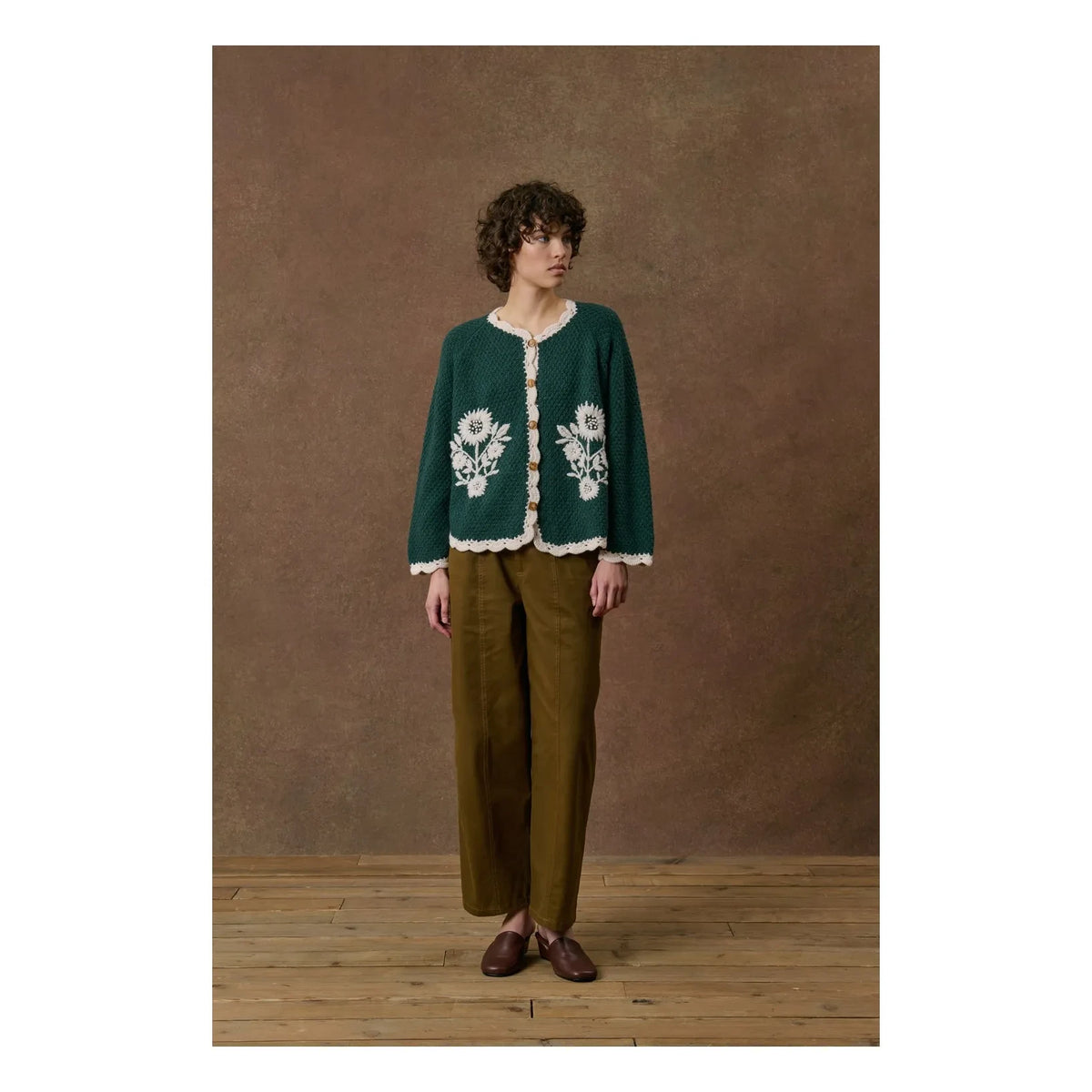 Louise Misha - Khaliou Wool Cape | Forest Green