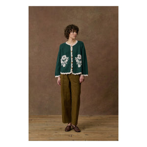 Louise Misha - Khaliou Wool Cape | Forest Green