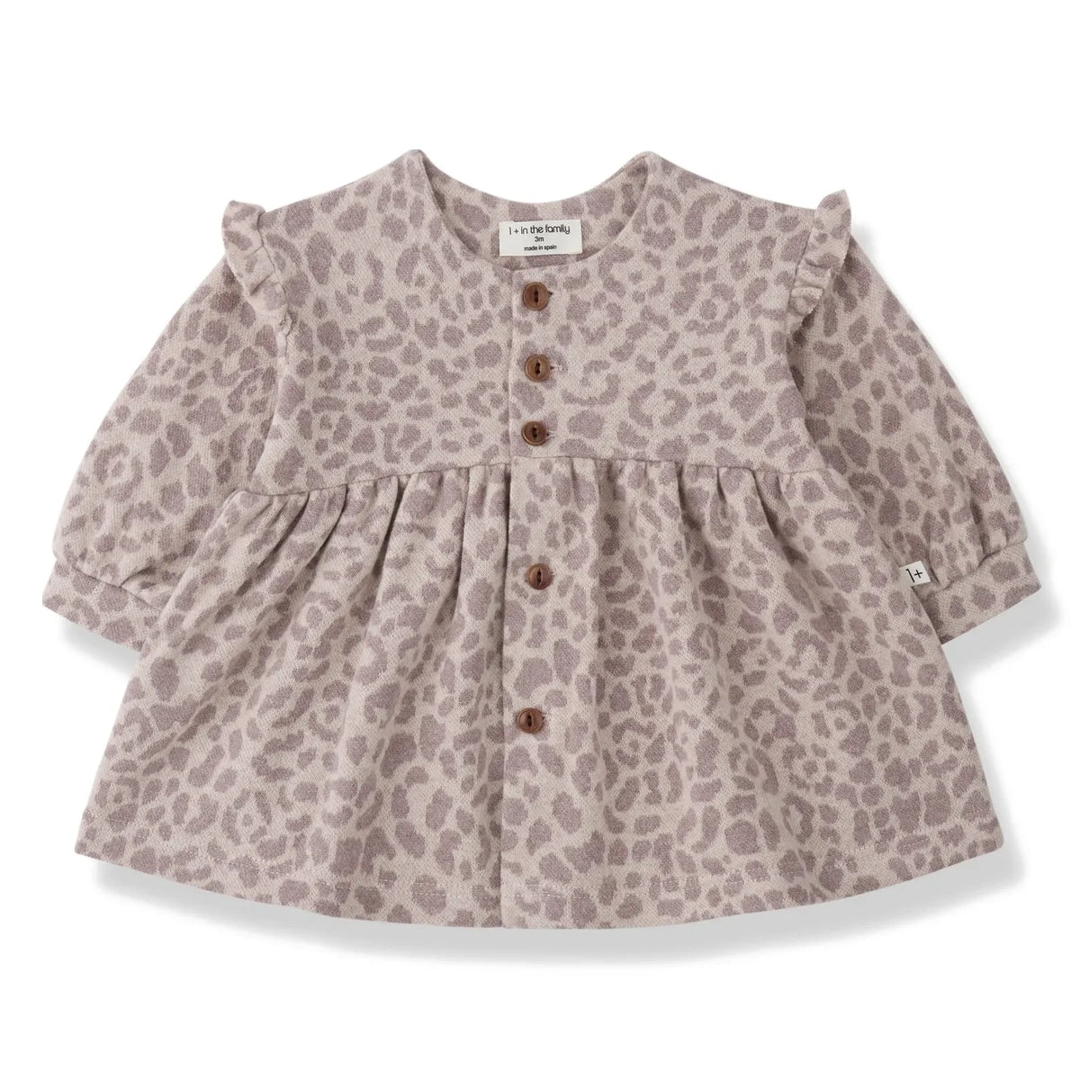 1+ in the family - Matera Leopard Fleece Dress | Nude