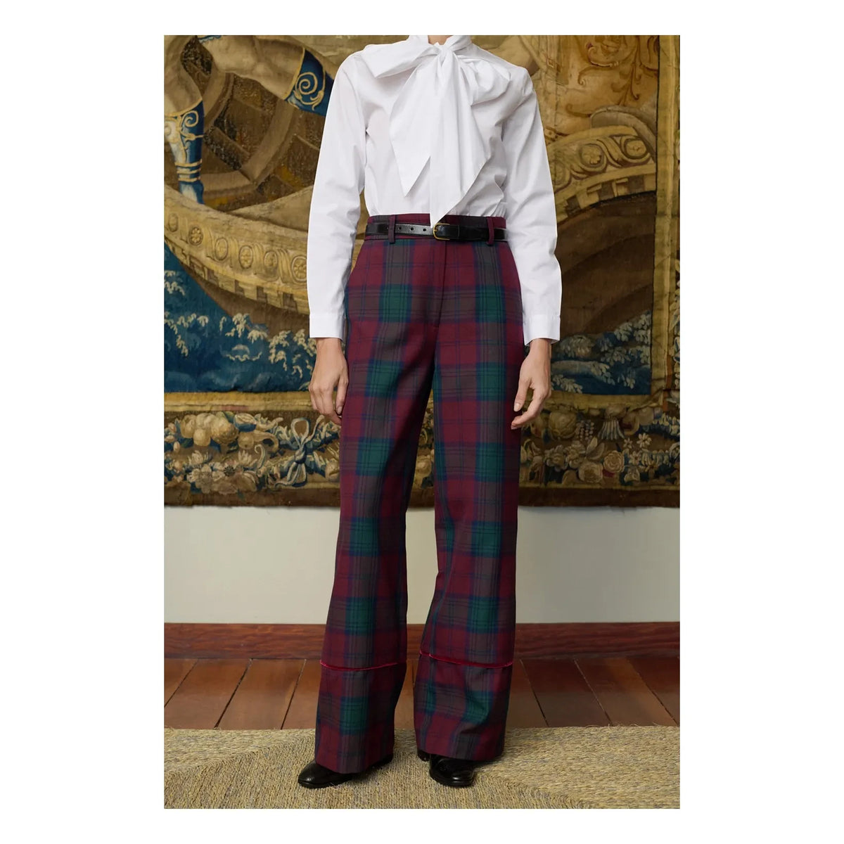 Maria de la Orden - Romeo Checkered Trousers | Burgundy