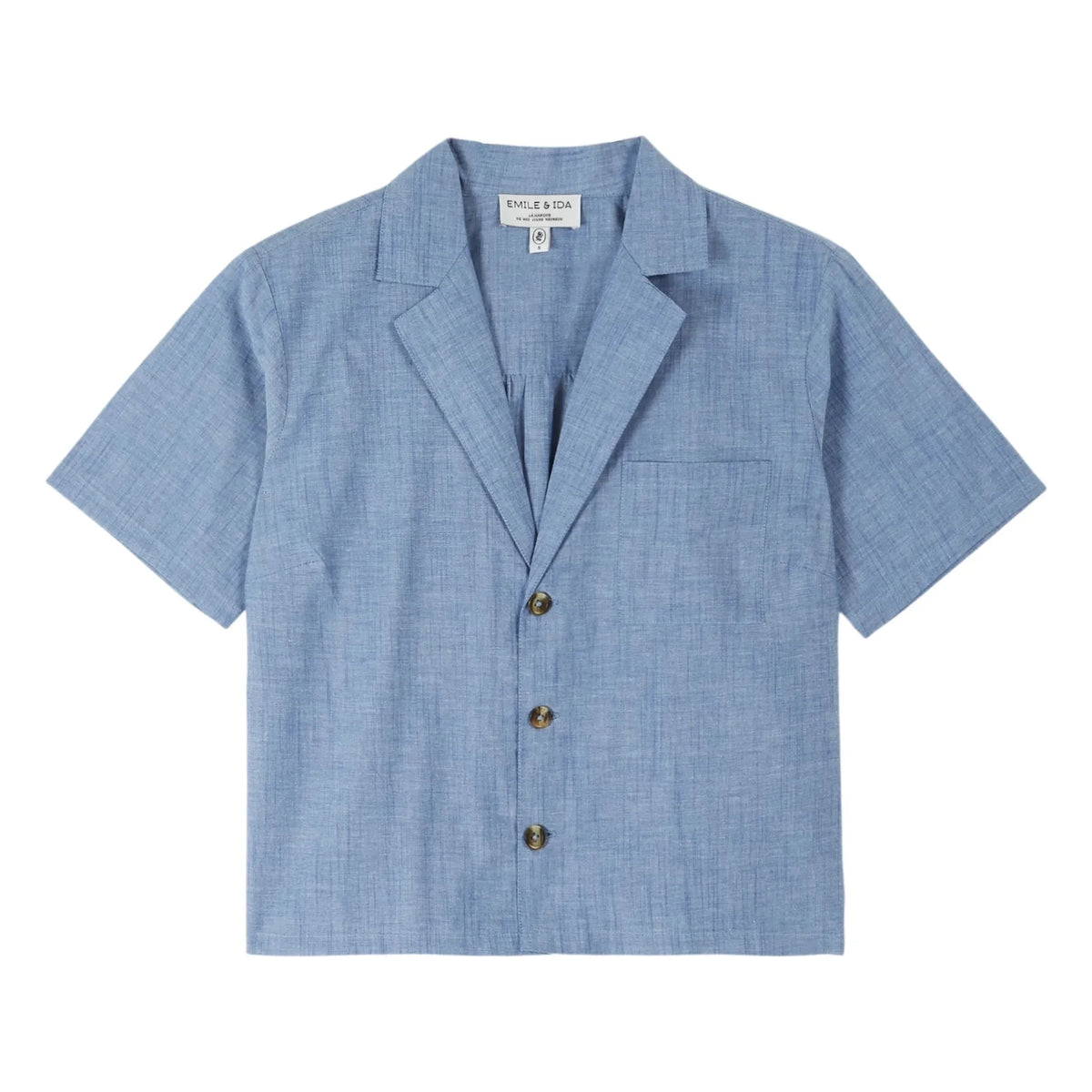 Emile et Ida - Blue Cotton Chambray Blouse