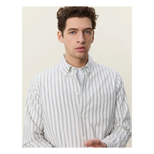 Les Deux - Striped Poplin Shirt | White - Ivory