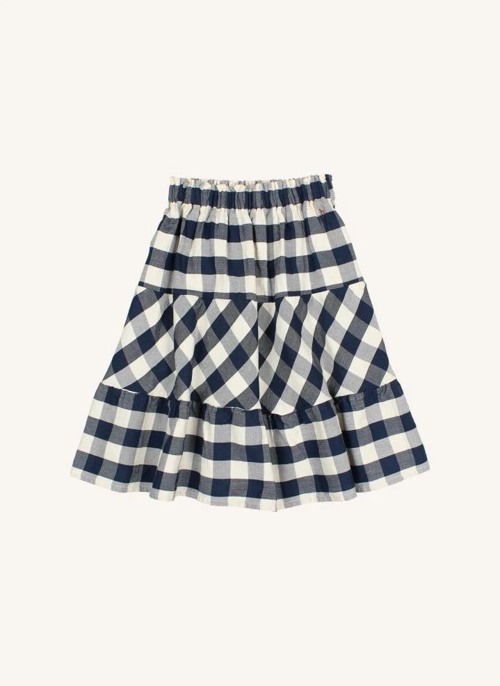 Búho - Gingham Checked Skirt | Navy
