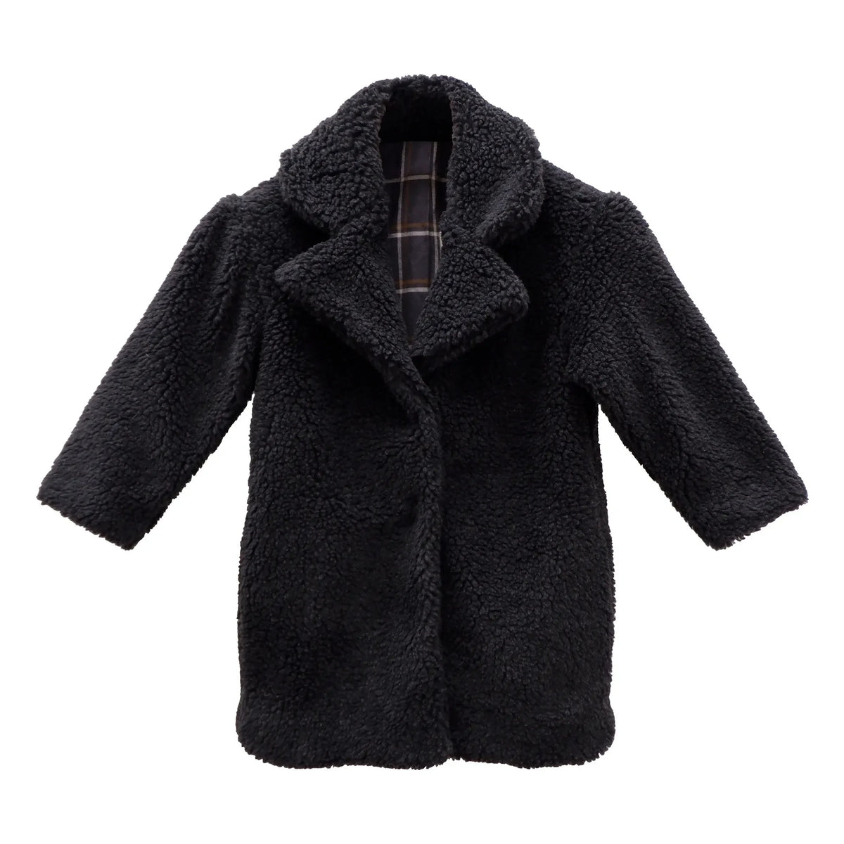 the new society - Freya Organic Cotton Faux Fur Coat | Charcoal Gray