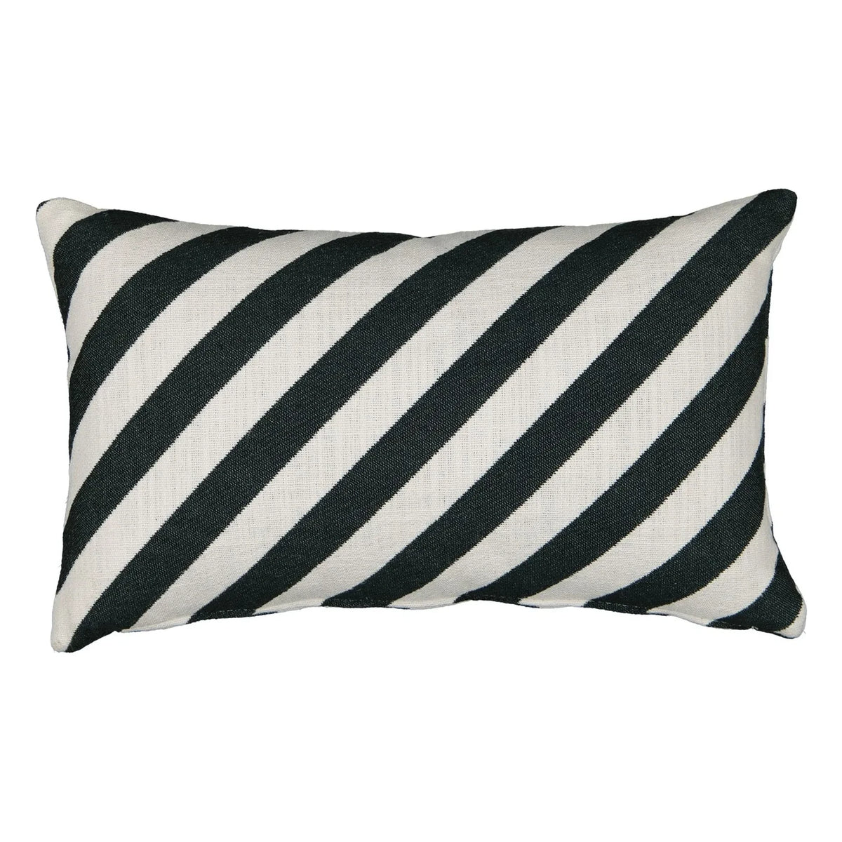 The Socialite Family - Striped Jacquard Carino Rectangular Pillow | Dark Green