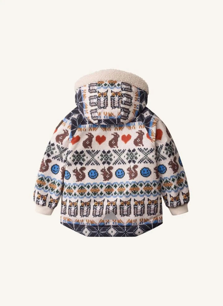 Molo - Hopla Folk Patterned Down Jacket | Cream