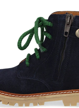 Angulus - Lace-Up Suede Boots | Navy