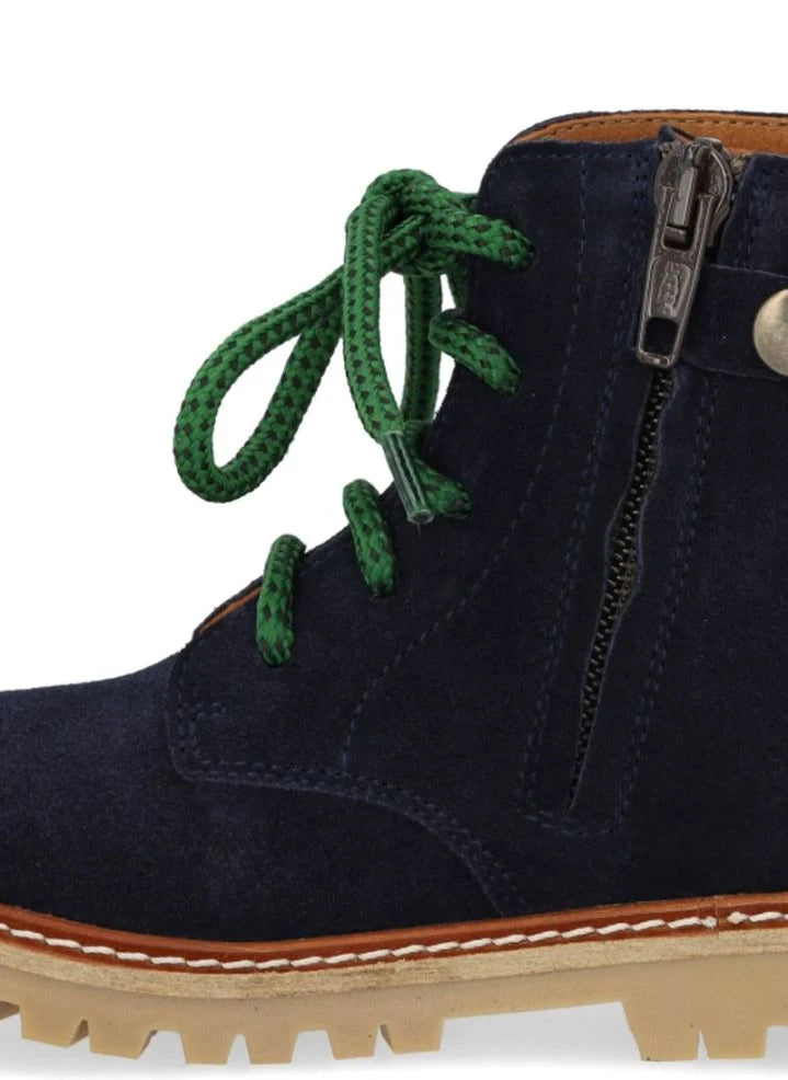 Angulus - Lace-Up Suede Boots | Navy