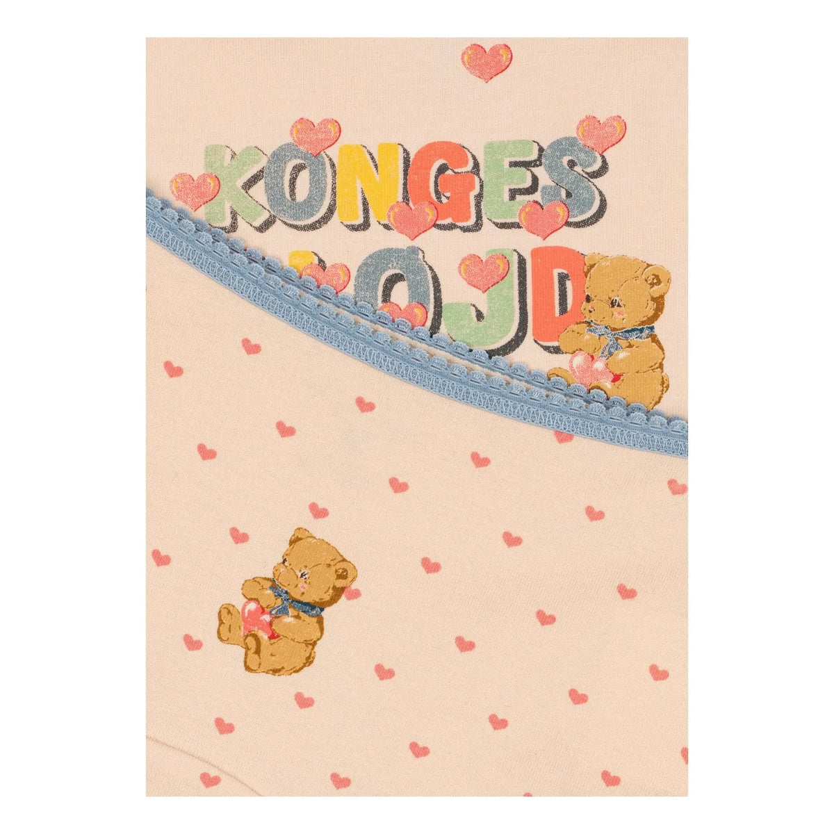 Konges Sløjd - Organic Cotton Teddy Bear Print Brief and Tank Top Set | Light Pink