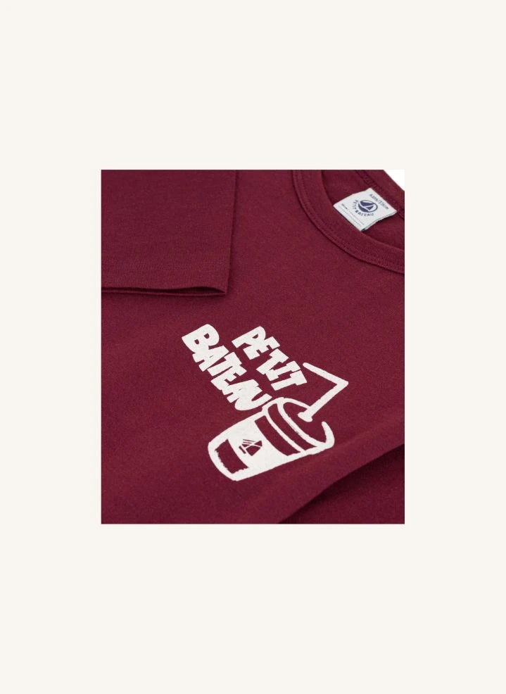 Petit Bateau - Petite Pause organic cotton T-shirt | Burgundy