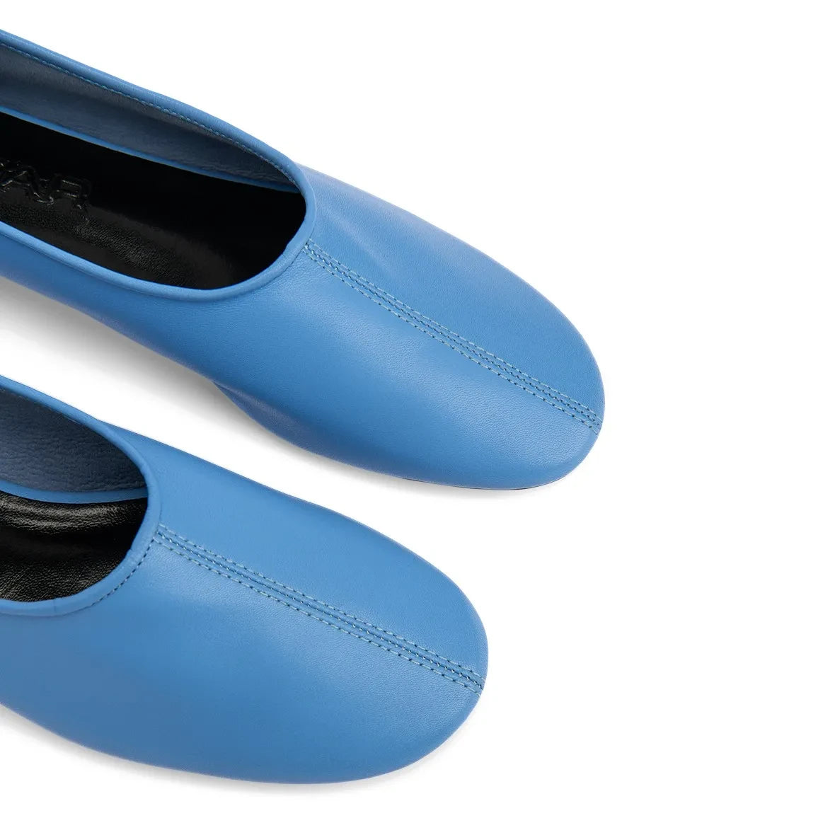 BY FAR - Prudence Leather Ballerina Shoes | Blue