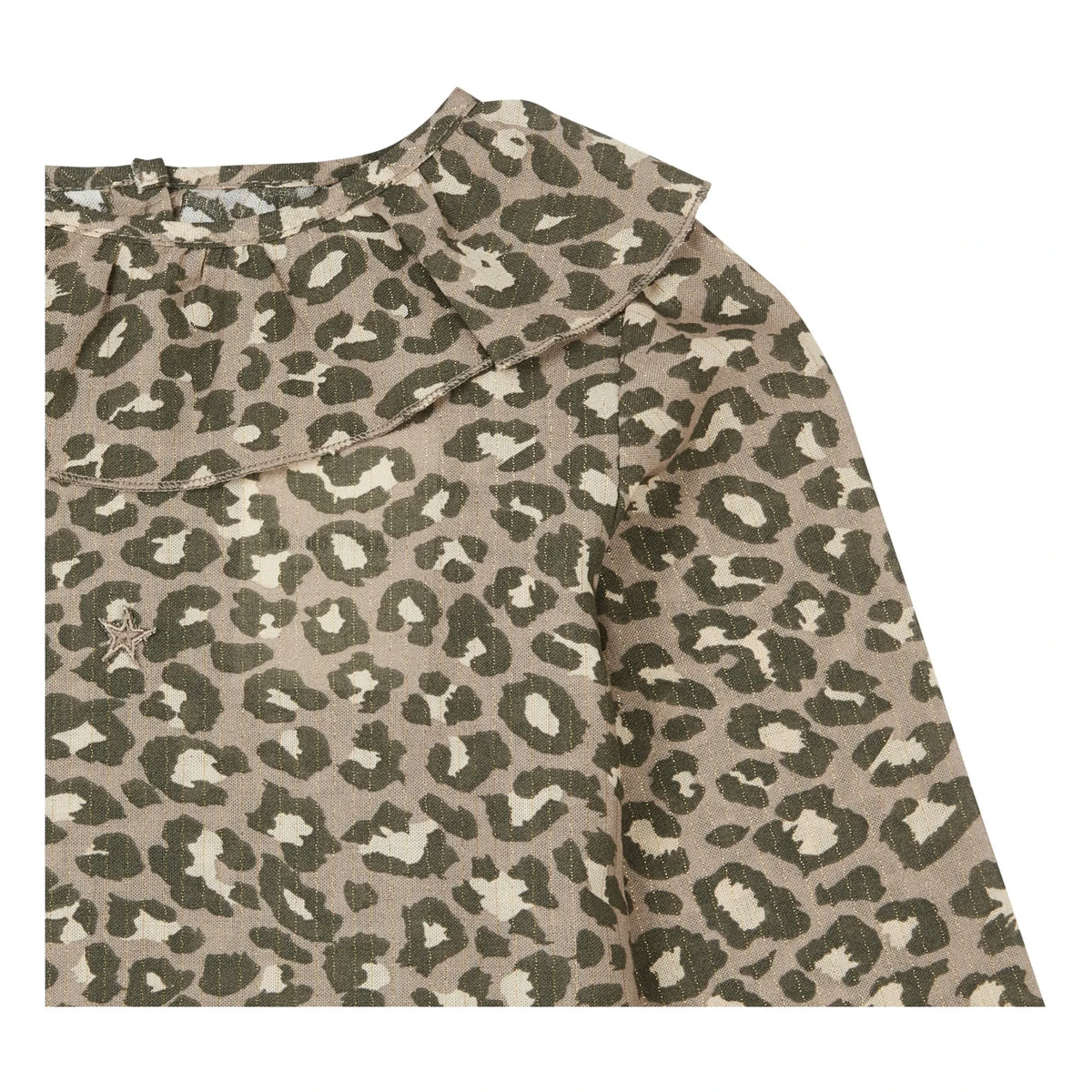 Tocoto Vintage - Leopard Print Ruffled Collar Blouse | Brown