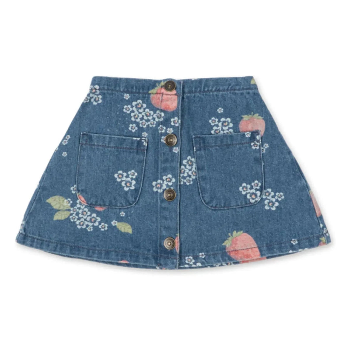 Konges Sløjd - Denim Skirt Magot Strawberry Organic Cotton | Blue