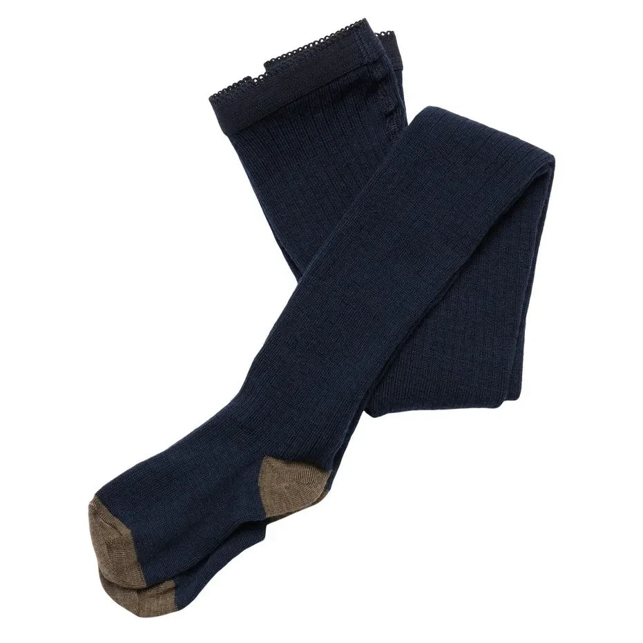 FUB - 2 Pair Wool Tights Set | Navy Blue