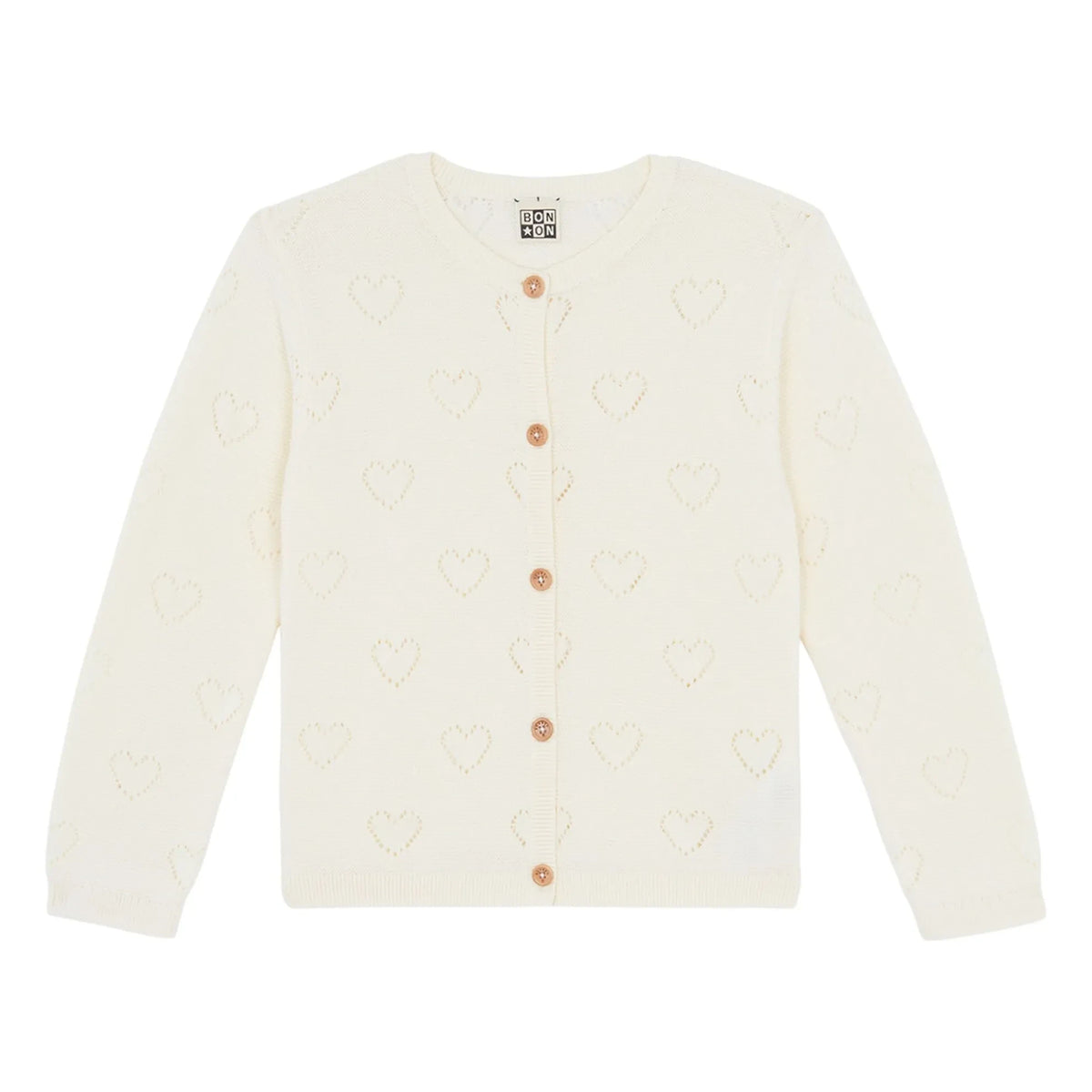 Bonton - Lilou Hearts hırka | Ekru