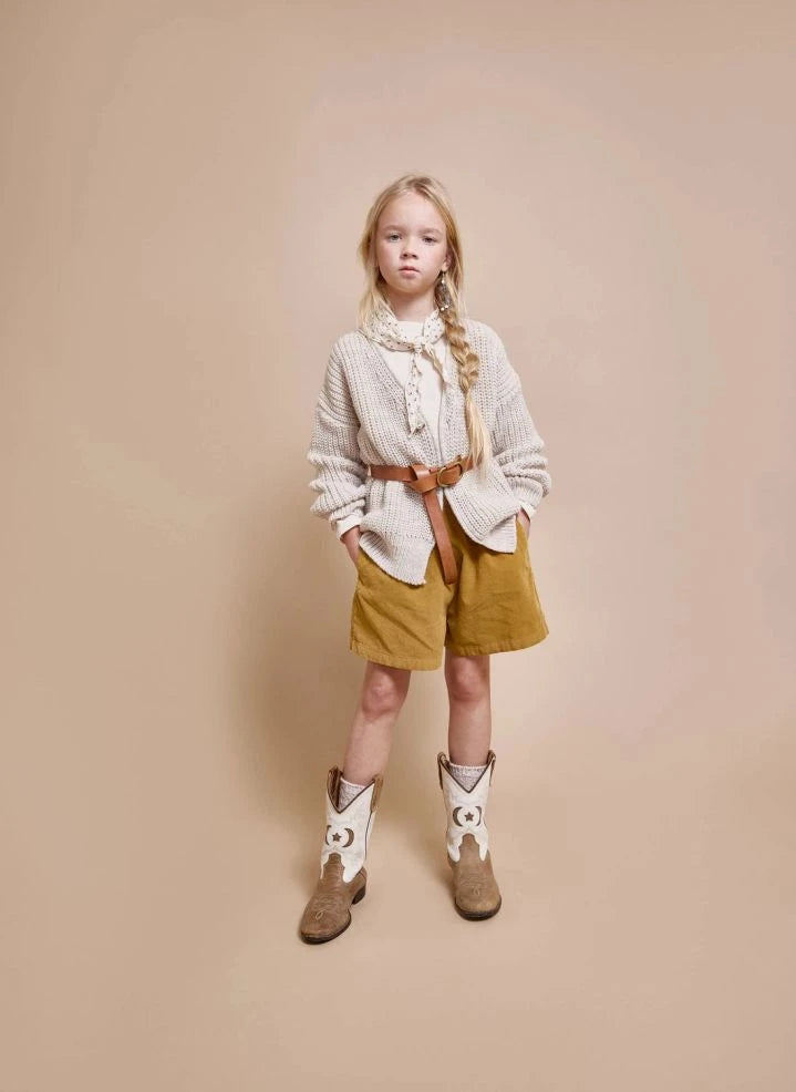 Búho - Soft Velvet Organic Cotton Shorts | Mustard