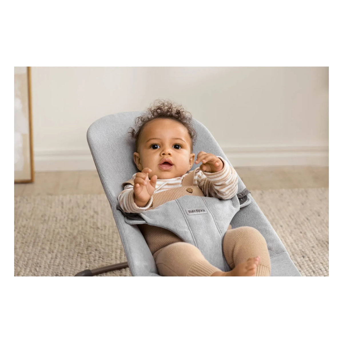 BabyBjörn - Bliss Patterned Woven Jersey Recliner | Light Gray